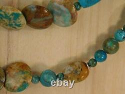 Jay King MF 42 Multi-Colored Turquoise Chrysocolla Necklace Rare Gem Silica