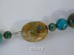 Jay King MF 42 Multi-Colored Turquoise Chrysocolla Necklace Rare Gem Silica