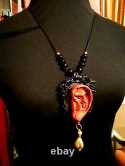 Jewelry woman fashion necklace gothic pendant witch amulet layered lariat locket