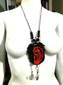 Jewelry woman fashion necklace gothic pendant witch amulet layered lariat locket
