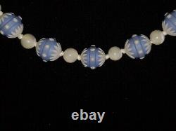 Josiah Wedgwood Jasperware Blue Beads Necklace. Georgian. Very Rare. 1780's