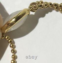 Julie Vos 24K Delicate 3 Strand Bracelet with Faceted White Stone RARE