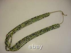 KEWA Santo Domingo 5-Strand Necklace Treasure Green Serpentine Beaded Long RARE
