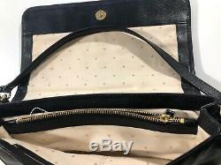Kate Spade Beaded/Stones Clutch Leather Shoulder Bag Small Black E. U. C Rare