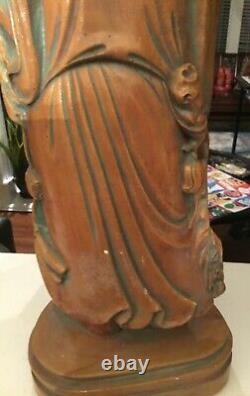 Large 20lb laughing Buddha statue statuary beads 19 happy standing clay cement