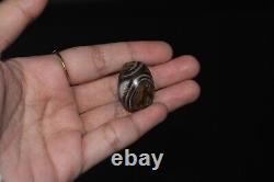 Large Authentic Ancient Agate Stone bead with Rare Pattern over 2000 Years Old