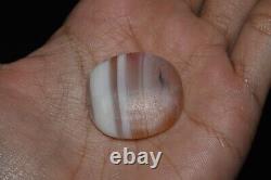 Large Bactrian Banded Agate Stone Bead in Perfect Condition with Rare Pattern