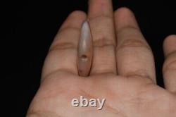 Large Bactrian Banded Agate Stone Bead in Perfect Condition with Rare Pattern