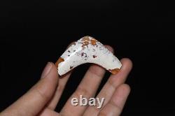 Large Rare Ancient Banded Agate Curved Stone Bead in Excellent Condition