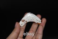 Large Rare Ancient Banded Agate Curved Stone Bead in Excellent Condition