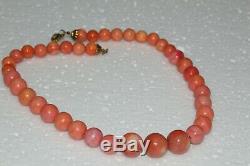 Loveliness 100% Natural Coral Hand Carved Organic Rare Red Round Necklace Beads