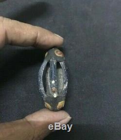 Lovely Sumerian Rare Abnormal Shape Glass Bead Stone Pendant Amulet