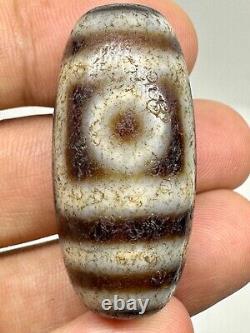 Lovely rare Tibetan old Agate eyes dzi stone Bhutan rare Bead #i