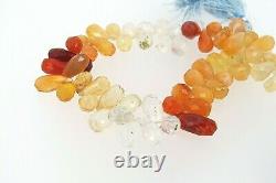 MEXICAN Fire opal faceted teardrop beads. Rare natural gemstone briolettes