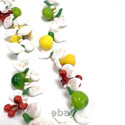MIRIAM Haskell RARE Deco Retro Fruit Necklace SIGNED Pear Lemon Lime Cherries