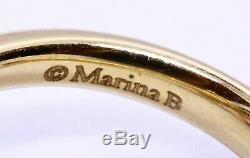 Marina B. 18 Kt Gold Moonstone And Amethyst Spheres Beads Ring Nib Rare Nice