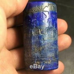 Master Piecs Sassanian Ancient Old Lapis Lazuli Stone Rare Big CylinderSeal bead