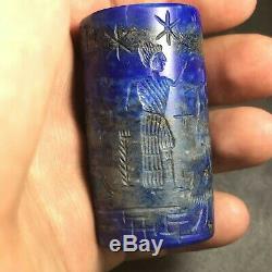 Master Piecs Sassanian Ancient Old Lapis Lazuli Stone Rare Big CylinderSeal bead
