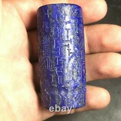 Master Piecs Sassanian Old Lapis Lazuli Stone Historical Rare CylinderSeal Bead