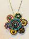 Michal Golan Rare Authentic Bright Multi Stone & Crystals Necklace/brooch