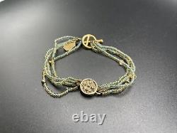 Mignon Faget Gold Plated Sterling Silver Glass Beaded Bracelet, Rare Piece