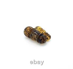 Minaret 2-Pieces Stone Amber Natural Baltic Bead 27,5g Vintage Old Rare Sea G-26