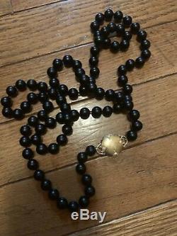 Mizuki 14K Diamond Pendant Black Onyx Long Beaded Necklace 40 Barneys $4K RARE