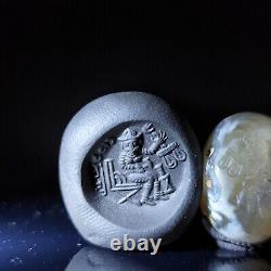 Museum Quality Rare Stone Fine Engraved Sasanian Intaglio Stamp Bead