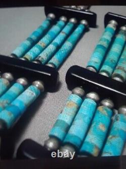 Museum Vintage Navajo Blue Gem Heishi Choker 12 To 16in adjustable RARE