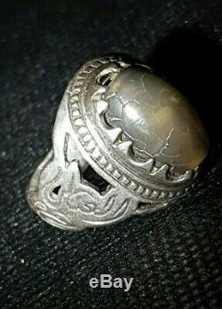 NATURAL rare iraq (viper) bead ring