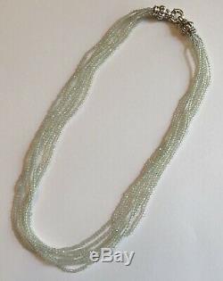 NWT LAGOS Sterling Silver & Prehnite Gemstone Multi-Strand Beaded Necklace RARE