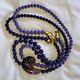 Nwt Vintage Kunio Matsumoto Trifari Beaded Purple Art Deco Necklace Rare Signed