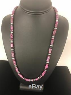 Native American Rare Natural Purple Sugilite Bead Sterling Silver Necklace S1303
