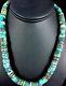 Native American Turquoise 7 Mm Heishi Sterling Silver Bead Necklace Rare
