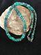 Native American Turquoise 7 Mm Heishi Sterling Silver Bead Necklace Rare 8467