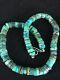 Native American Turquoise 8 Mm Heishi Sterling Silver Bead Necklace Rare S368