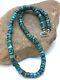 Native American Turquoise 8mm 18 Heishi Sterling Silver Necklace Rare 4348