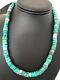 Native American Turquoise 9 Mm Heishi Sterling Silver Bead Necklace Rare S421
