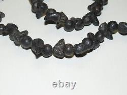 Native RARE UNIQUE Black STONE carved embossed Fetish bead necklace
