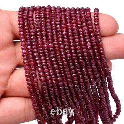 Natural AAA Rare Red Ruby Gemstone Rondelle Faceted Beads 3mm- 5mm 8 Strand