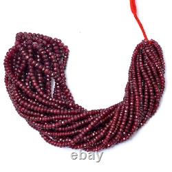 Natural AAA Rare Red Ruby Gemstone Rondelle Faceted Beads 3mm- 5mm 8 Strand