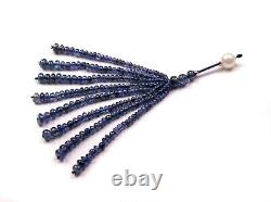 Natural BLUE SAPPHIRE/Smooth rondelle/Tassel for pendant/2.50MM to 4.25MM/Rare