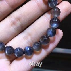 Natural Black Sunstone Moonstone Flash Rare Round Beads Bracelet 8.4mm AAAAA