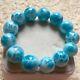 Natural Blue Ice Larimar Rare Dominican Round Beads Jewelry Bracelet 19mm Aaaa