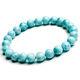 Natural Blue Larimar Gemstone Stretch Beads Rare Bracelet 7.5mm Aaaa