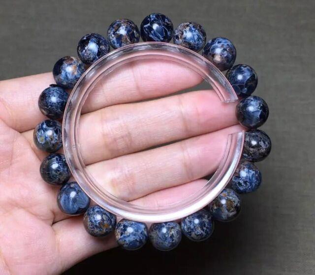 Natural Blue Pietersite Bracelet Jewelry 10.5mm Namibia Rare Stone Beads Aaaaa