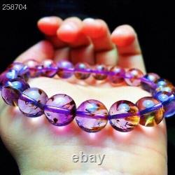 Natural Cacoxenite Purple Rutilated Round Beads Rare Women Bracelet 10.5mm AAAAA