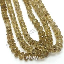 Natural Champagne Topaz Carved Melon Rondelle Shape Extremely Rare Gemstone bead