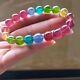 Natural Colorful Tourmaline Rare Crystal Round Beads Bracelet 10.2mm Aaaaaa
