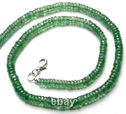 Natural Gem Rare Mint Green Color Kyanite Faceted Heishi Beads Necklace 16 Inch